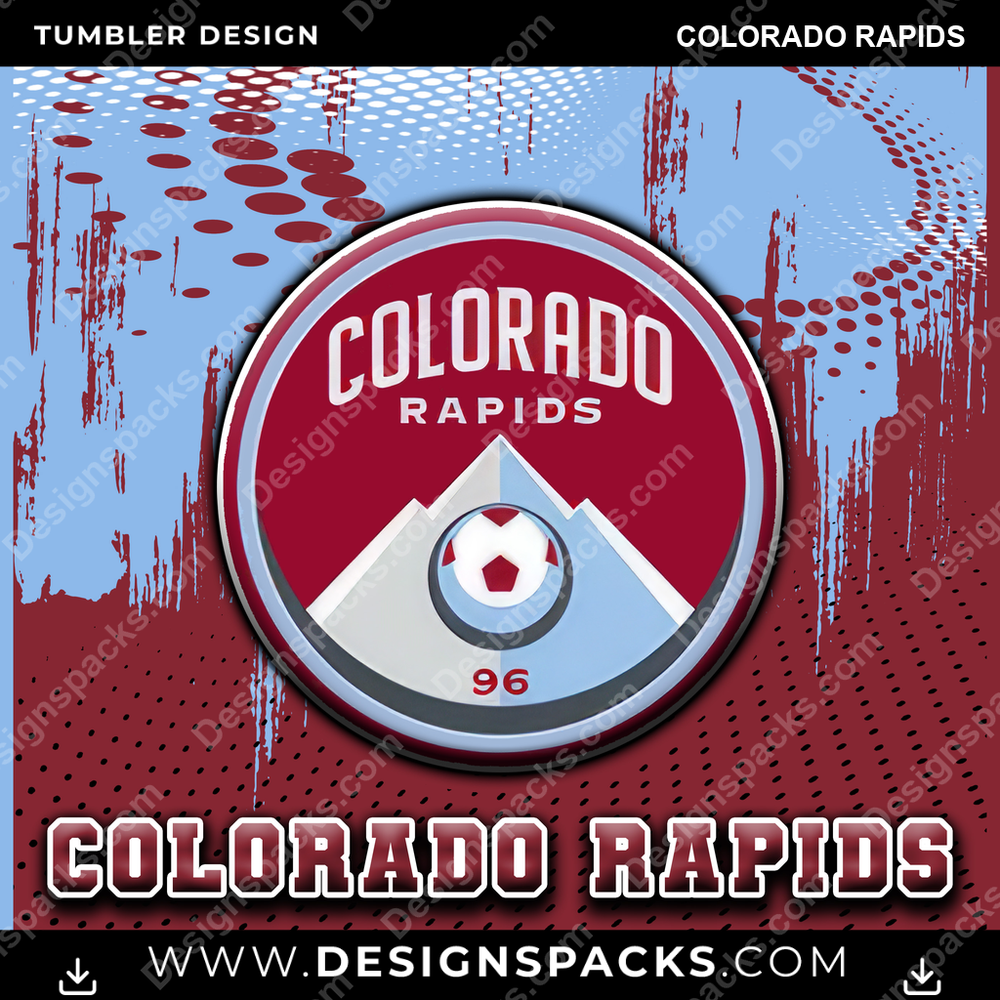 US Soccer Dot Logo Colorado Rapids Tumbler Digital Wrap Design