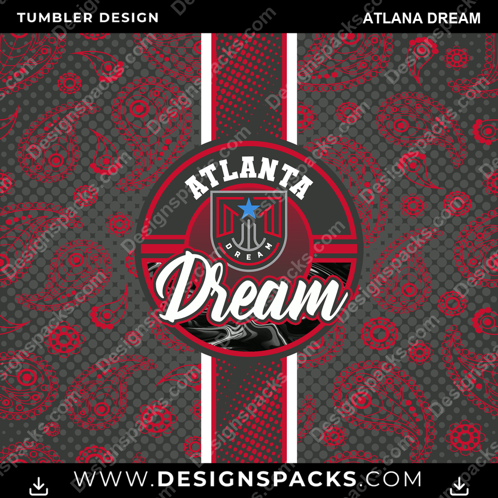 Basketball Handkerchief Atlana Dream Tumbler Digital Wrap Design