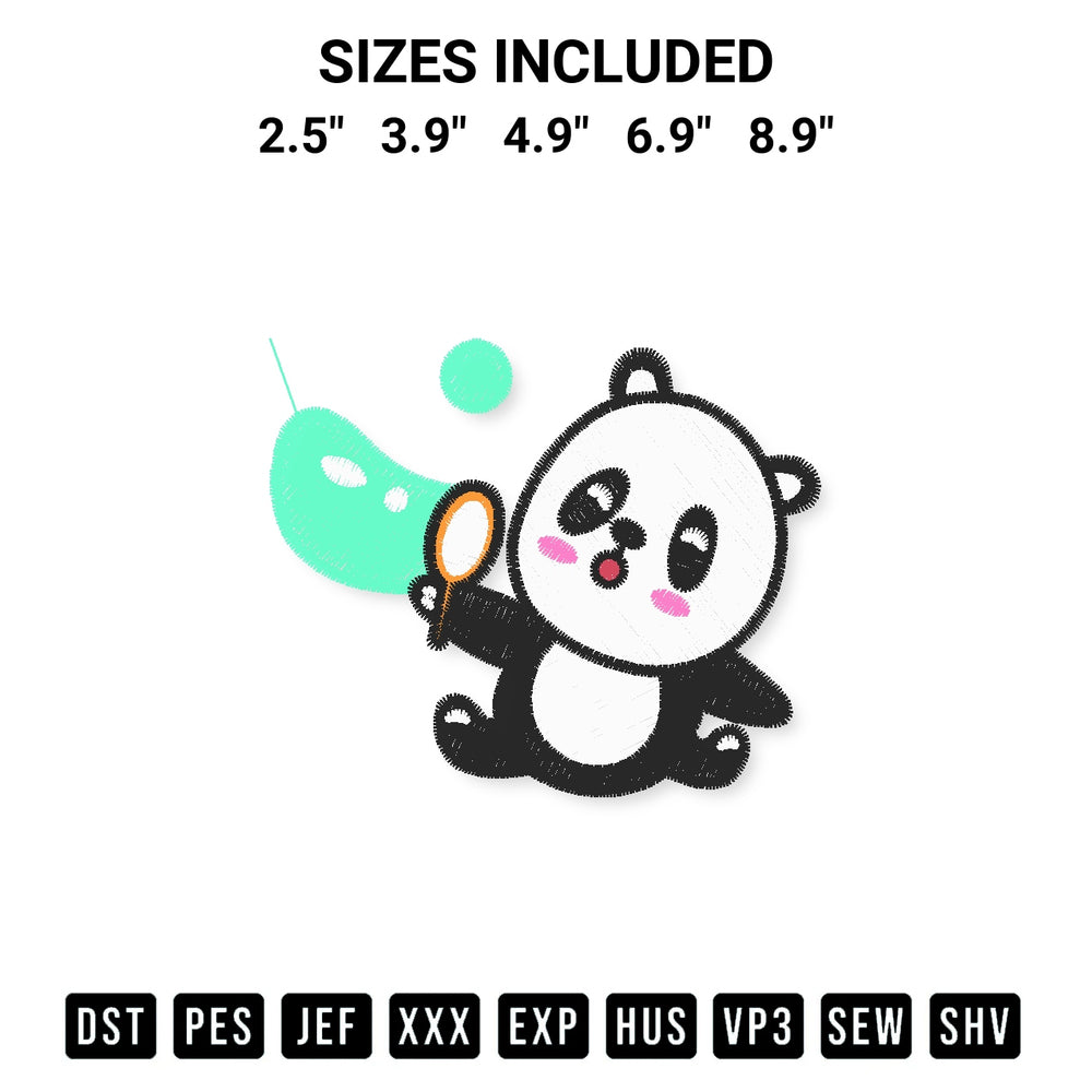 Transform your fabrics with the Panda Blowing Soap Bubbles Embroidery Design embroidery design. Instant access to premium digitized patterns at Designspacks.com. Available sizes: 2.5", 3.9", 4.9", 6.9", 8.9".