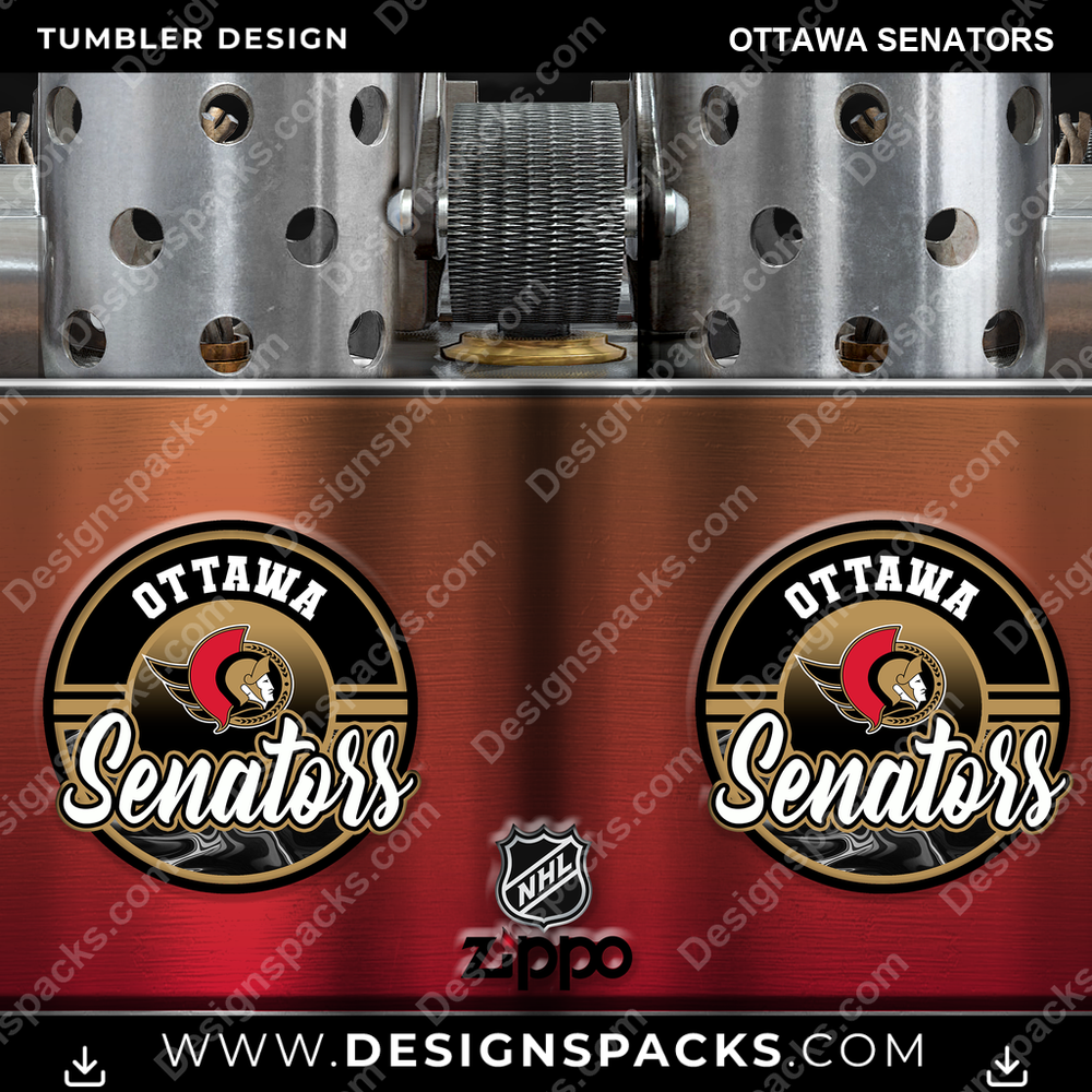 Ice Hockey Zippo Lighter Ottawa Senators Tumbler Digital Wrap Design