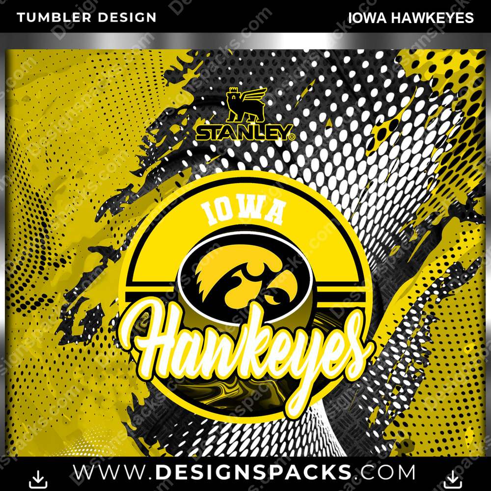 College Sport Stanley Iowa Hawkeyes NCAA College Sport Tumbler Digital Wrap Design Download