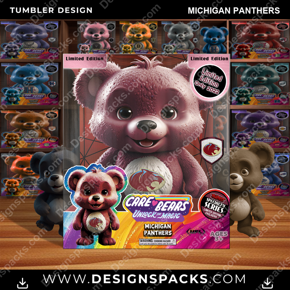 Canada Football Care Bear Box Michigan Panthers CFL Canada Tumbler Digital Wrap Design Download