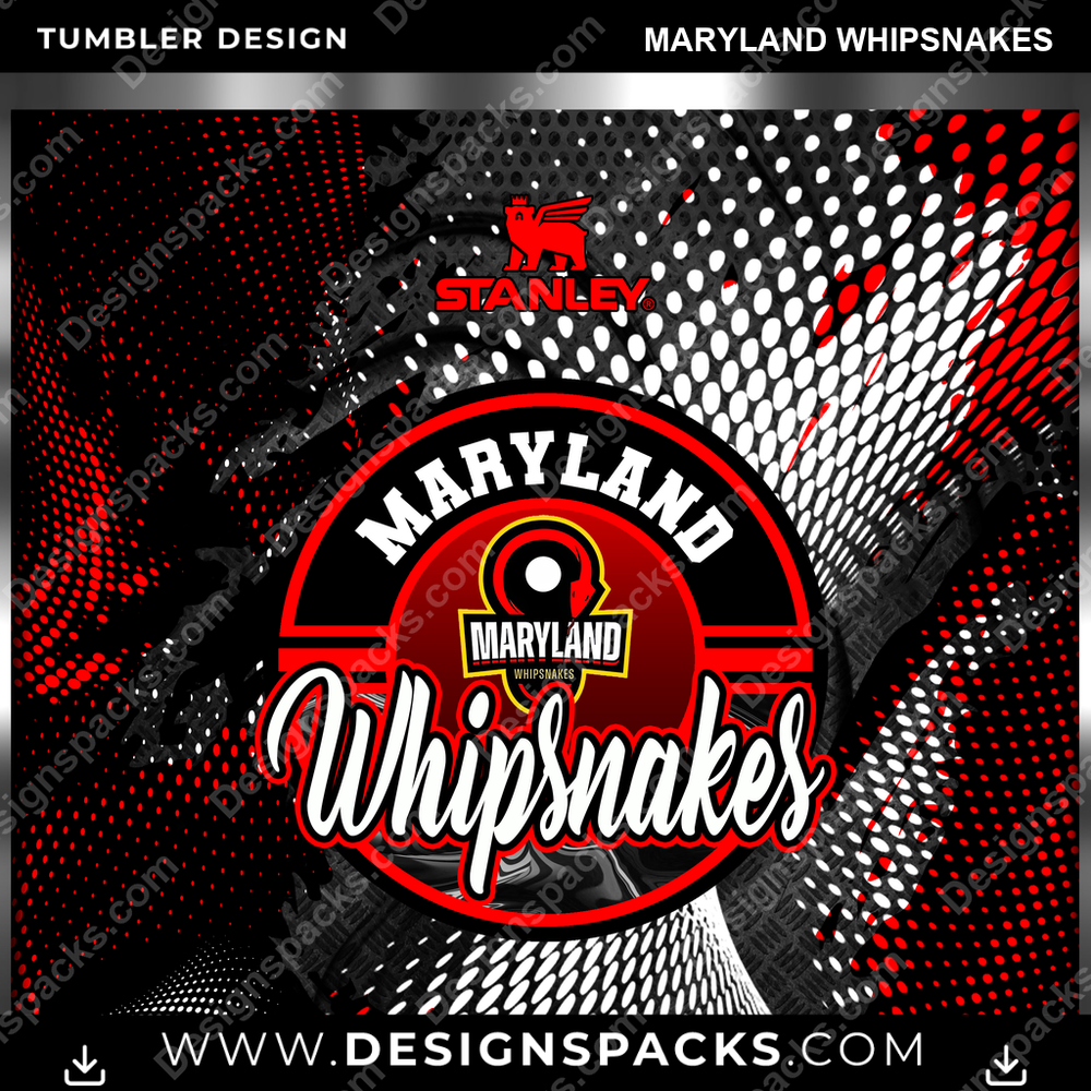 Lacrosse Stanley Maryland Whipsnakes Tumbler Digital Wrap Design