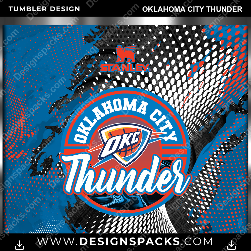 Basketball Stanley Oklahoma City Thunder Tumbler Digital Wrap Design