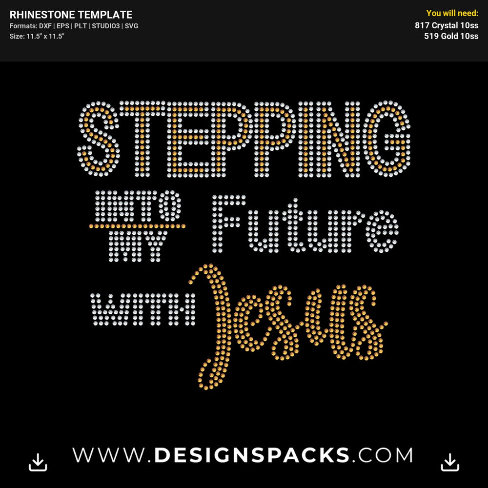 Stepping Future Jesus Rhinestone Digital Template