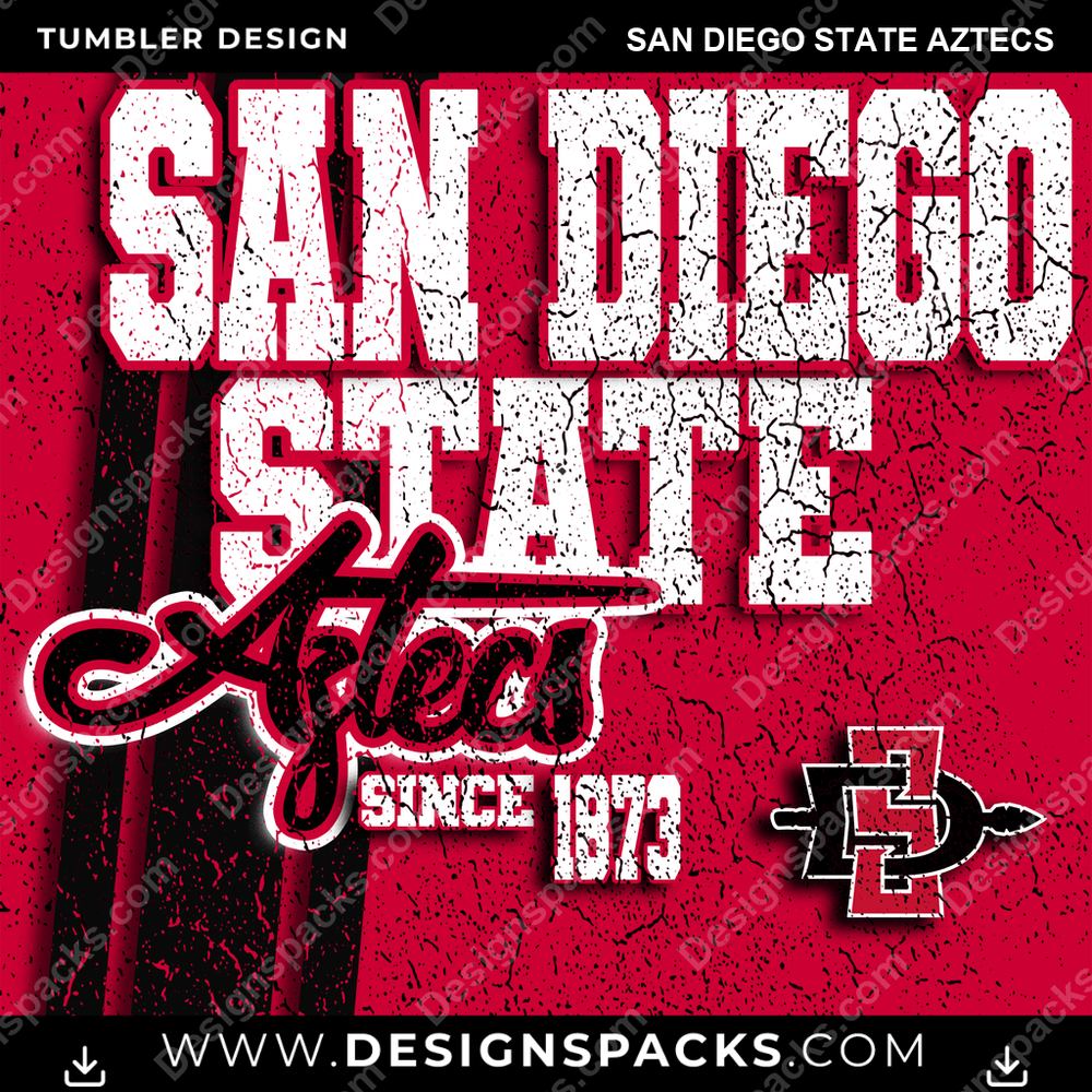 College Sport Grunge San Diego State Aztecs NCAA College Sport Tumbler Digital Wrap Design Download