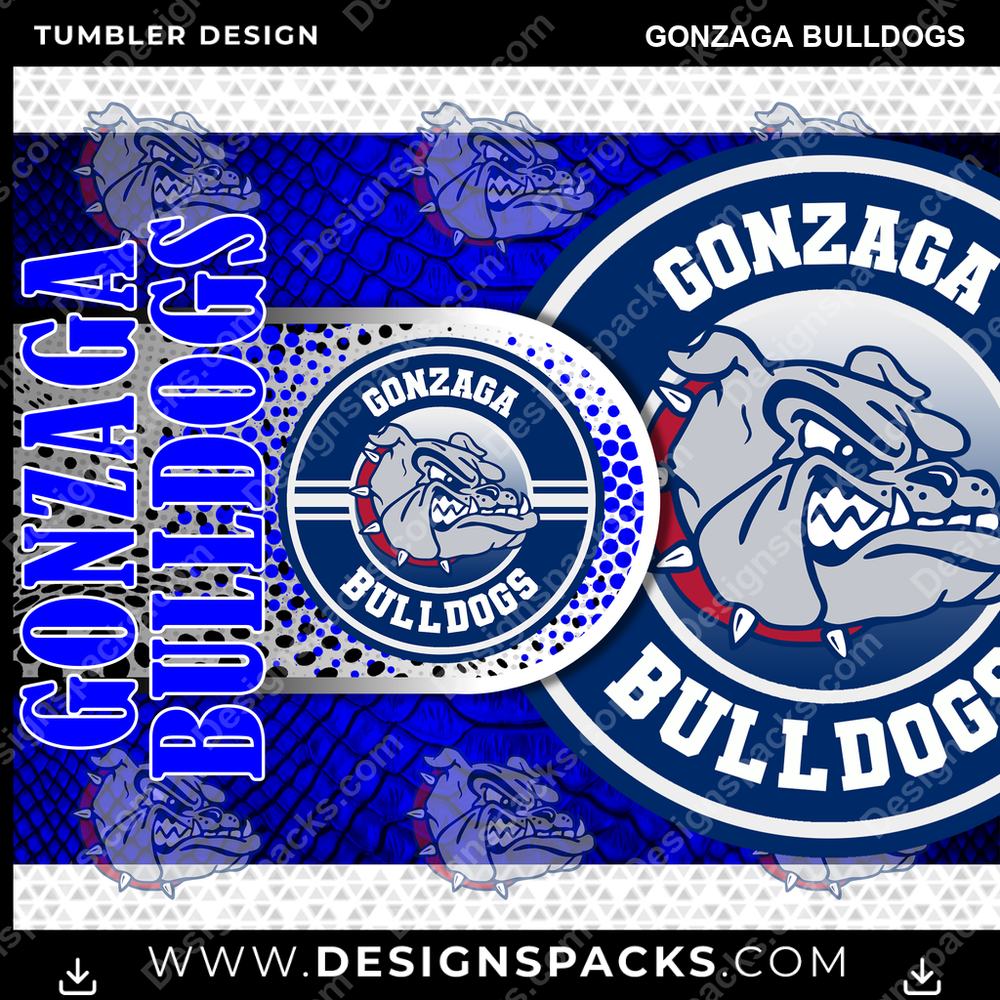 College Sport Hyper Gonzaga Bulldogs NCAA College Sport Tumbler Digital Wrap Design Download