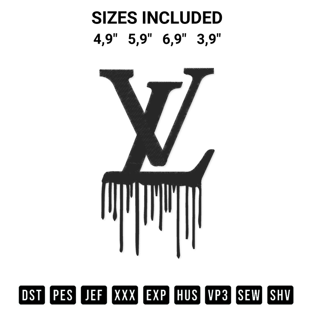 Download the Louis Vuitton Lv Dripping Logo Embroidery Design machine embroidery design exclusively at Designspacks.com. Premium digitized pattern for apparel and DIY crafts. Available sizes: 4,9", 5,9", 6,9", 3,9".