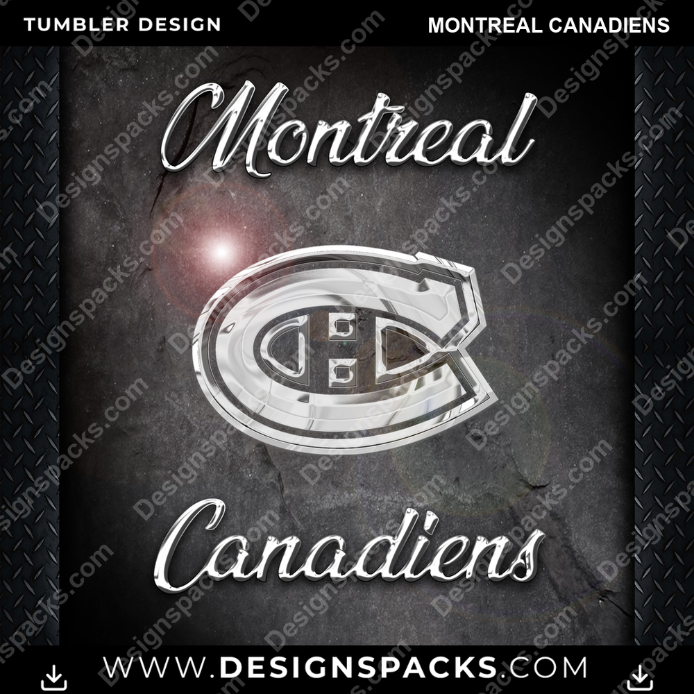 Ice Hockey Chrome Montreal Canadiens NHL Hockey Tumbler Digital Wrap Design Download