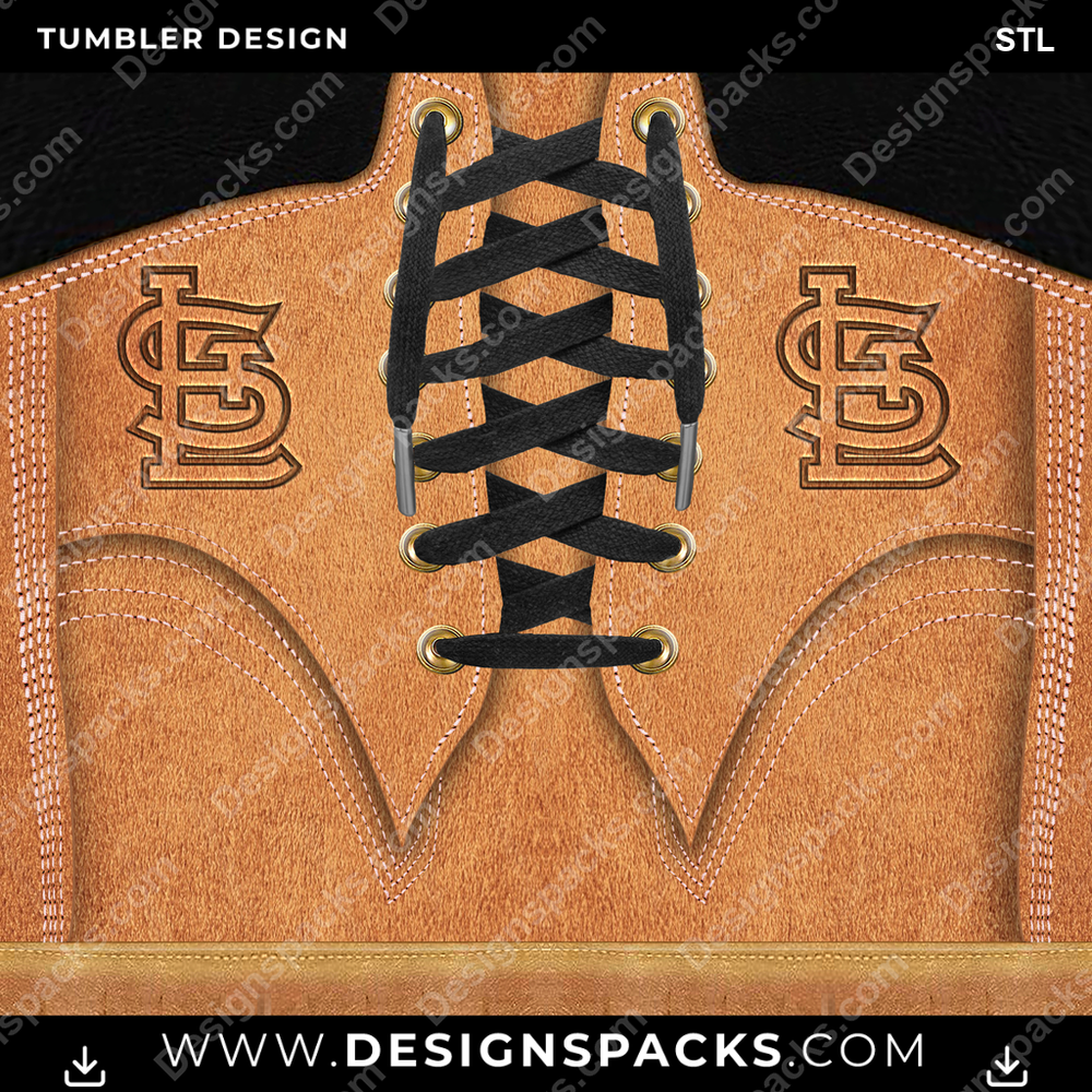 Diseño digital de envoltura de vaso STL de bota de béisbol