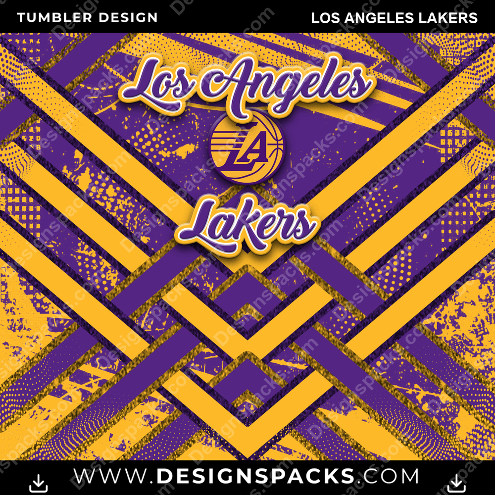 Basketball Glitter Stripe Los Angeles Lakers NBA Basketball Tumbler Digital Wrap Design Download