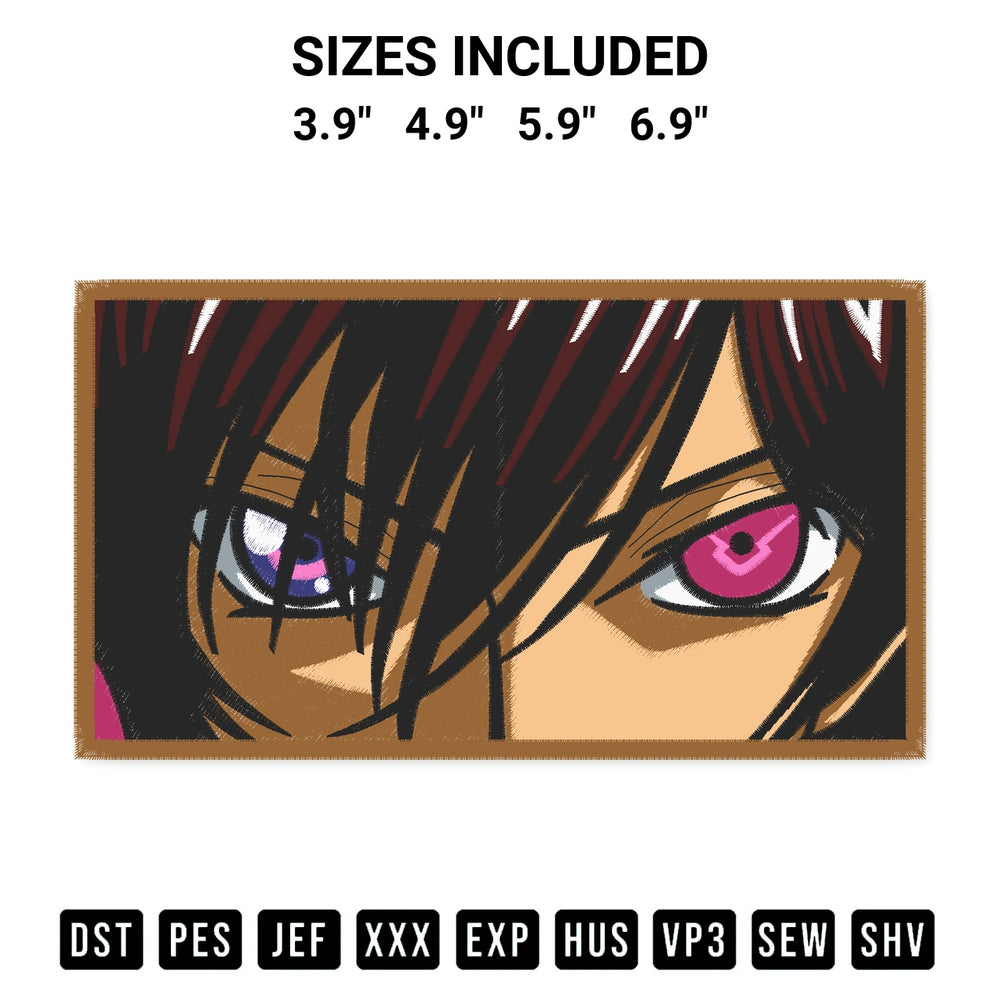 Transform your fabrics with the Lelouch Lamperouge Embroidery Design embroidery design. Instant access to premium digitized patterns at Designspacks.com. Available sizes: 3.9", 4.9", 5.9", 6.9".