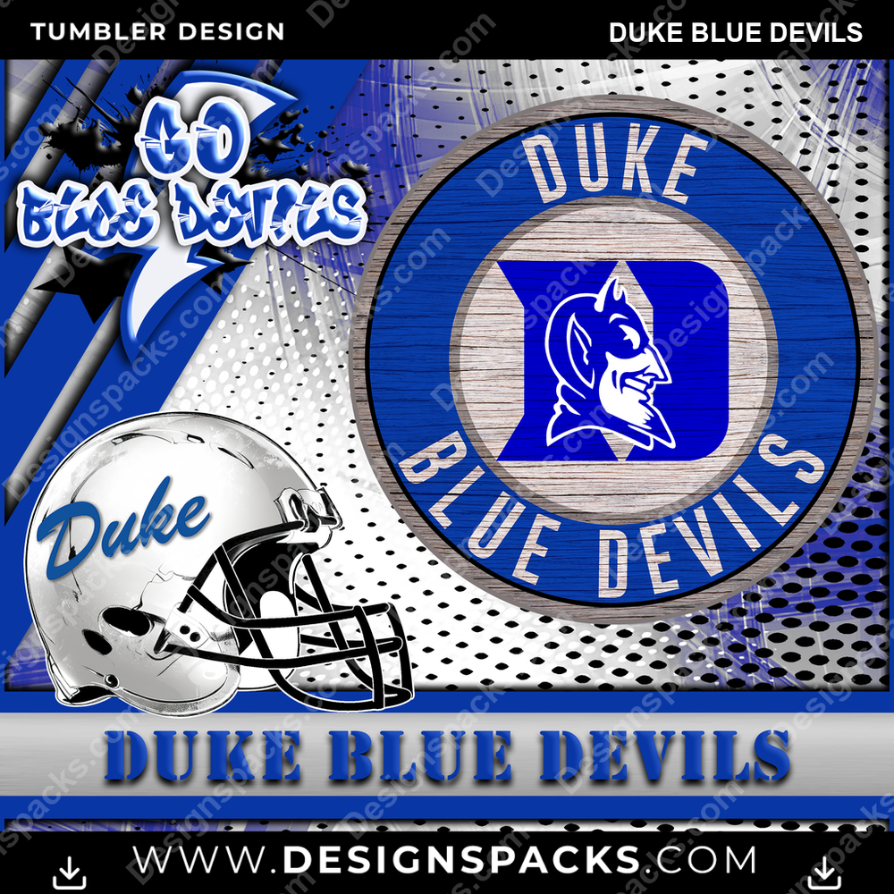 College Sport Go Team 2 Duke Blue Devils Tumbler Digital Wrap Design