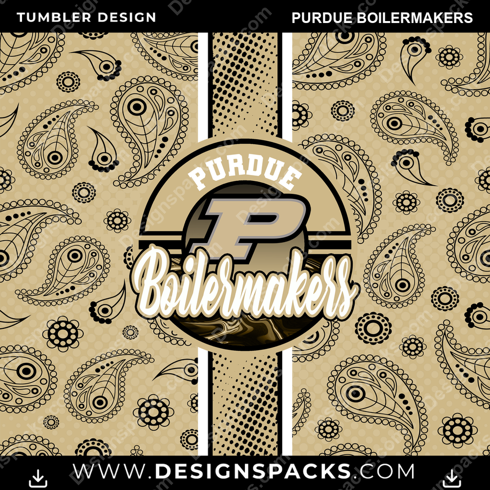 College Sport Handkerchief Purdue Boilermakers NCAA College Sport Tumbler Digital Wrap Design Download