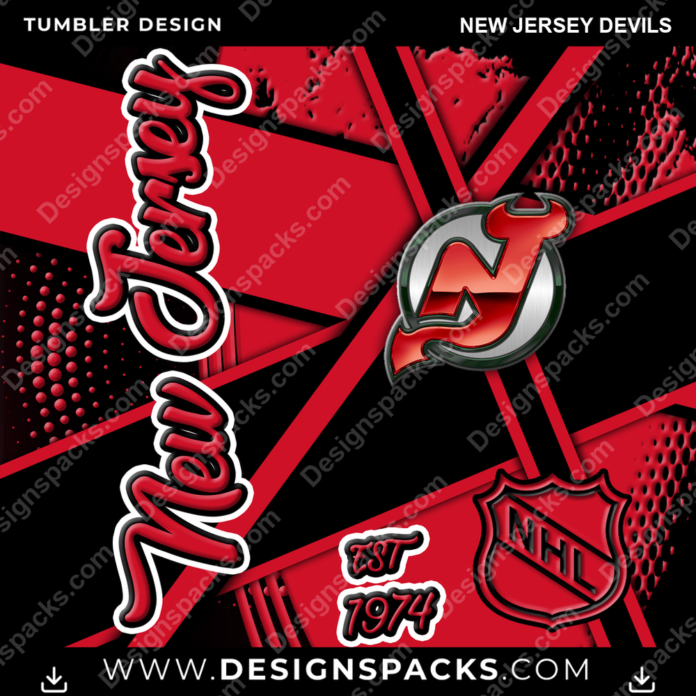 Ice Hockey Team Sport New Jersey Devils Tumbler Digital Wrap Design