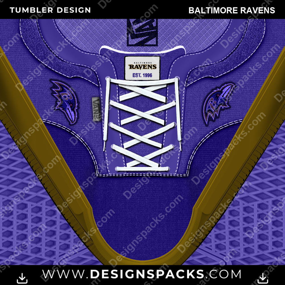 Football VANS Atwood DX Baltimore Ravens NFL Football Tumbler Digital Wrap Design Download