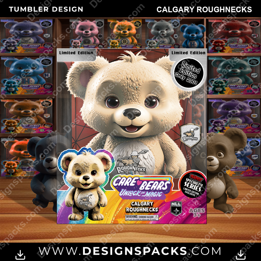 Lacrosse Care Bear Box Calgary Roughnecks Tumbler Digital Wrap Design