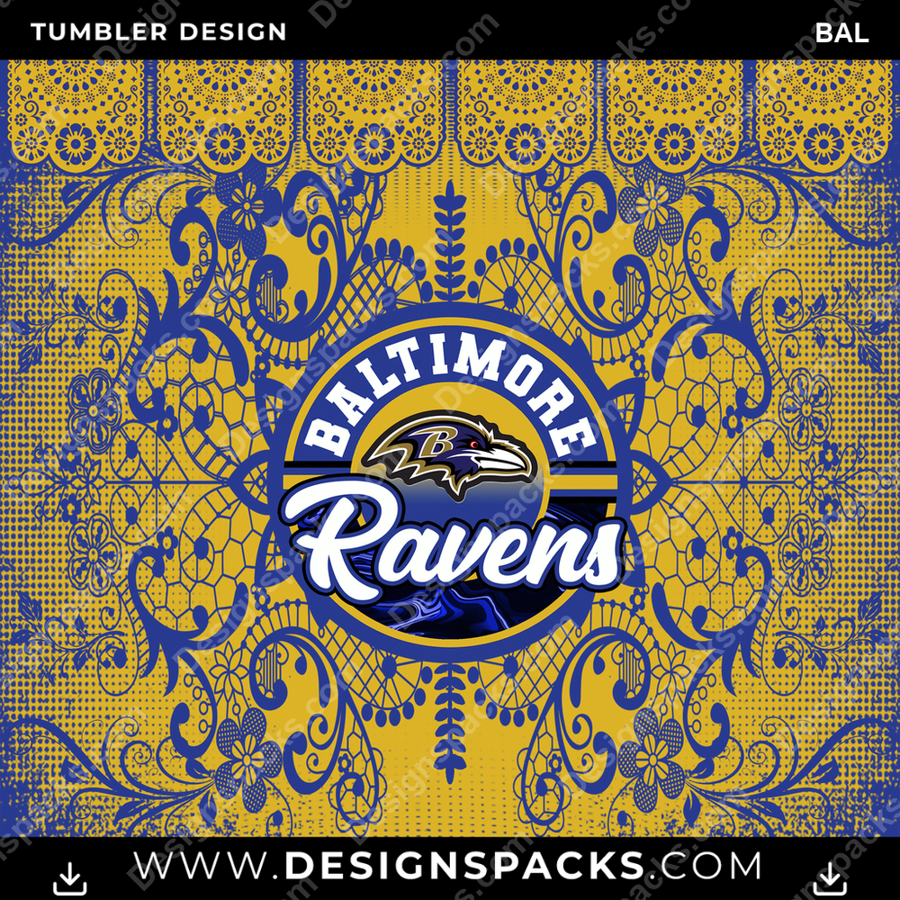 Football Lace & Logo BAL Tumbler Digital Wrap Design