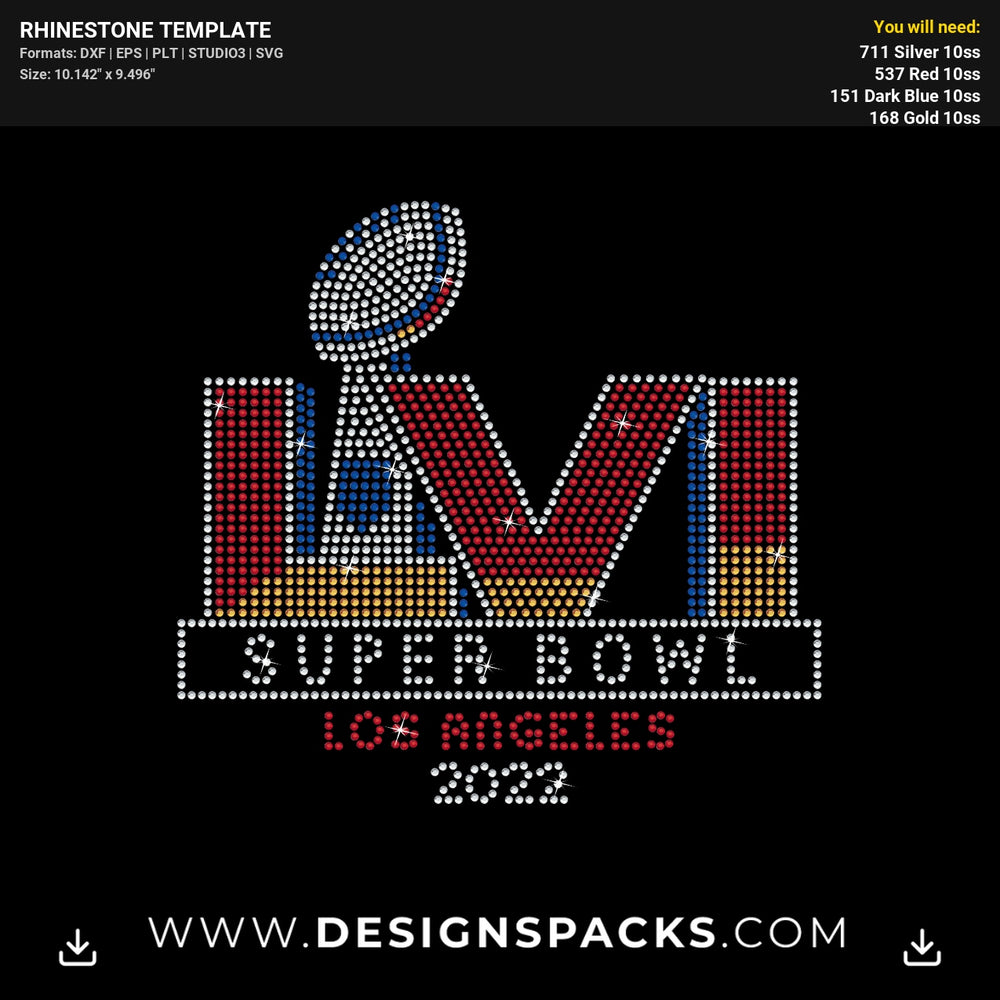 Super Bowl 2022 Rhinestone Digital Template