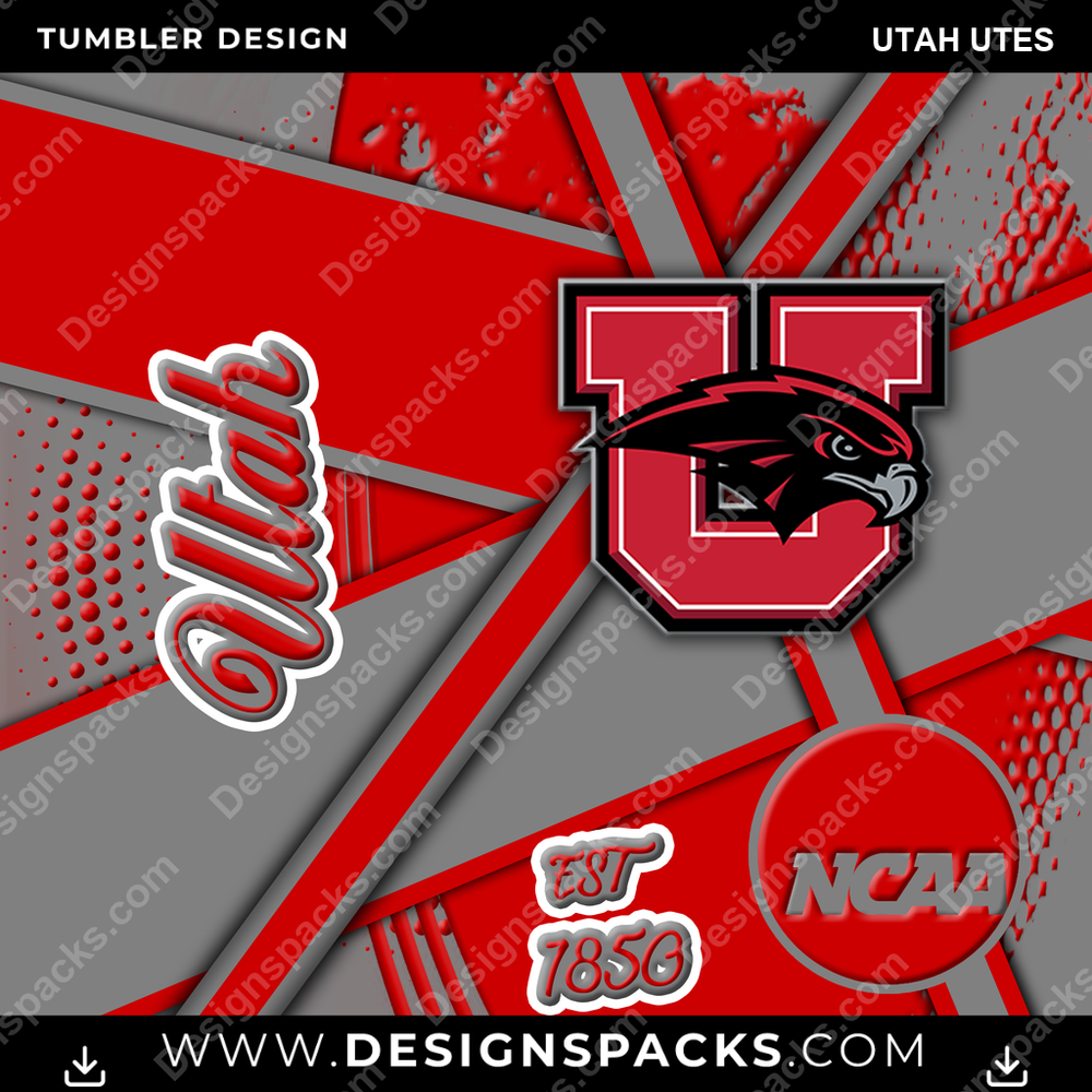 College Sport Team Sport Utah Utes NCAA College Sport Tumbler Digital Wrap Design Download