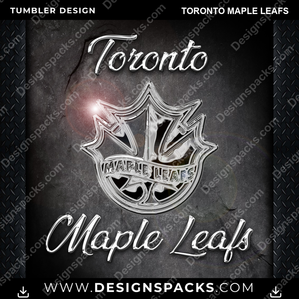 Ice Hockey Chrome Toronto Maple Leafs Tumbler Digital Wrap Design
