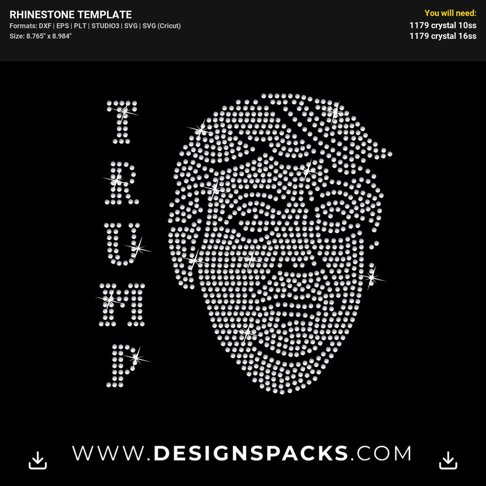 Trump President Election USA Rhinestone Digital Template