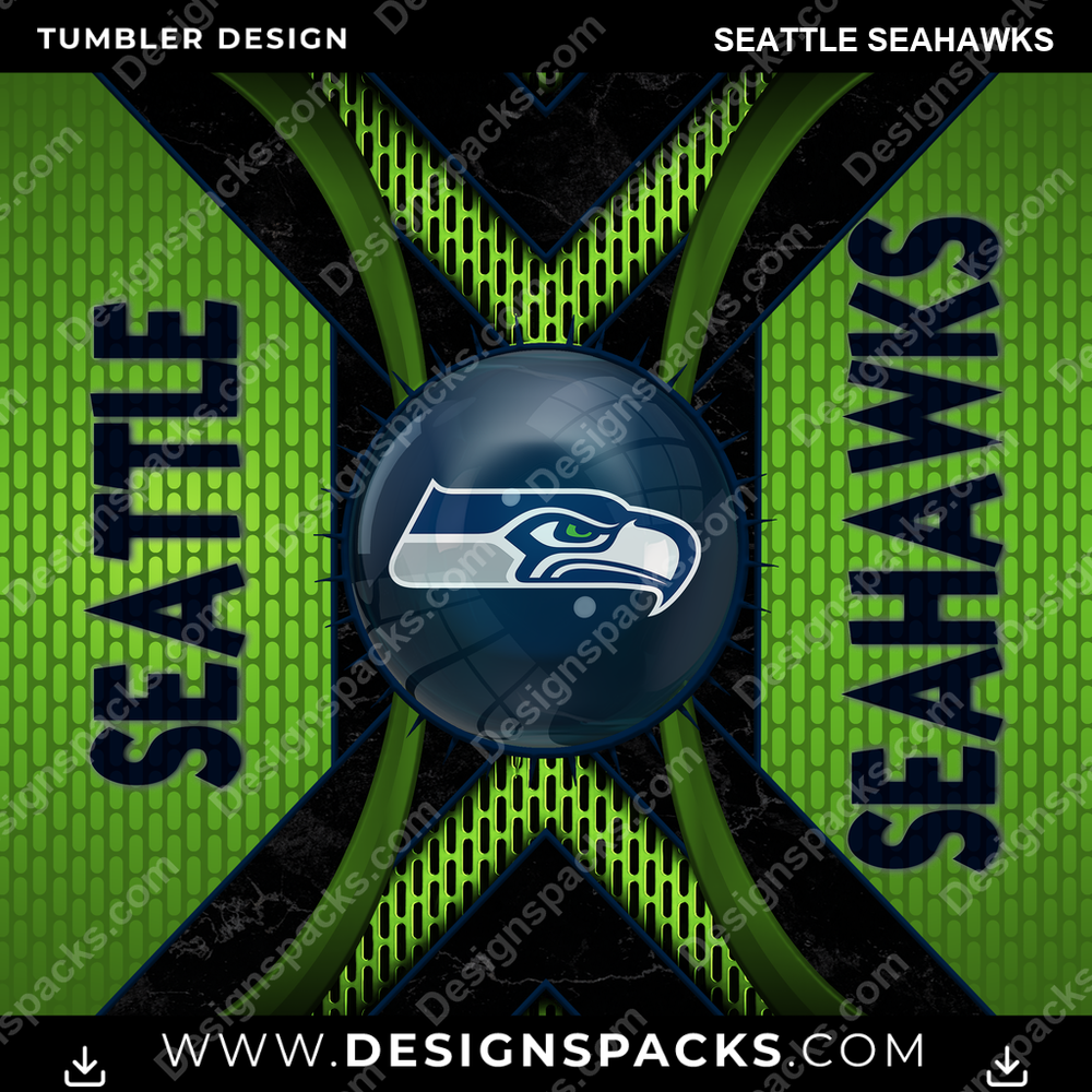 Football Metal Grating Seattle Seahawks NFL Football Tumbler Digital Wrap Design Download
