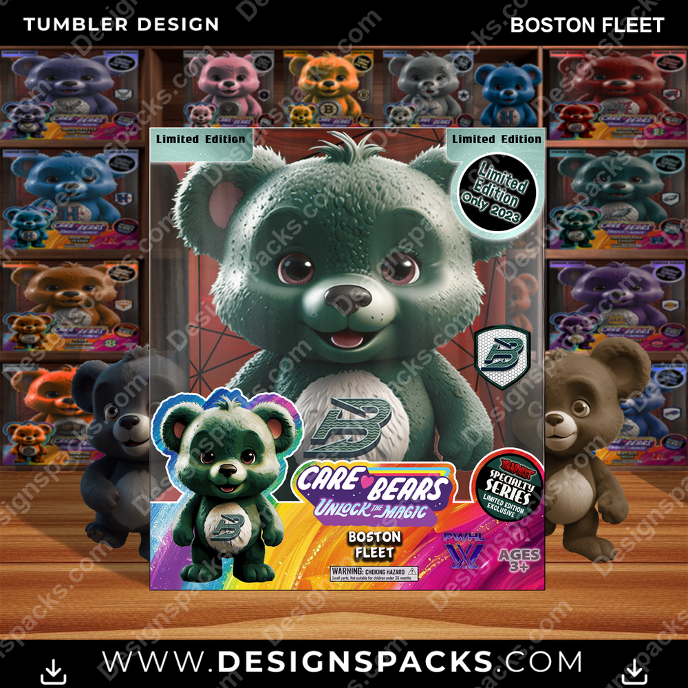 Hockey Care Bear Box Boston Fleet Tumbler Digital Wrap Design
