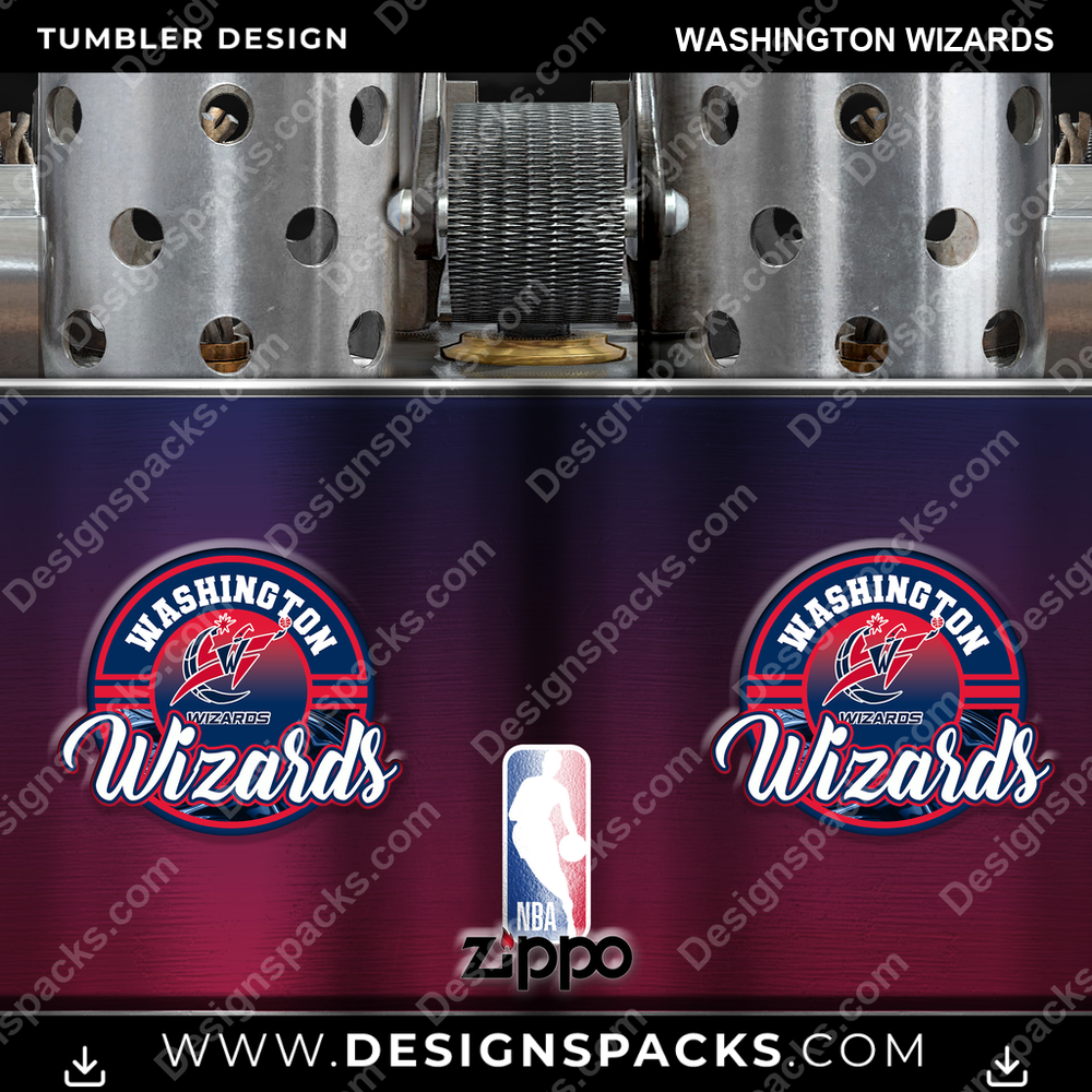 Basketball Zippo Lighter Washington Wizards Tumbler Digital Wrap Design