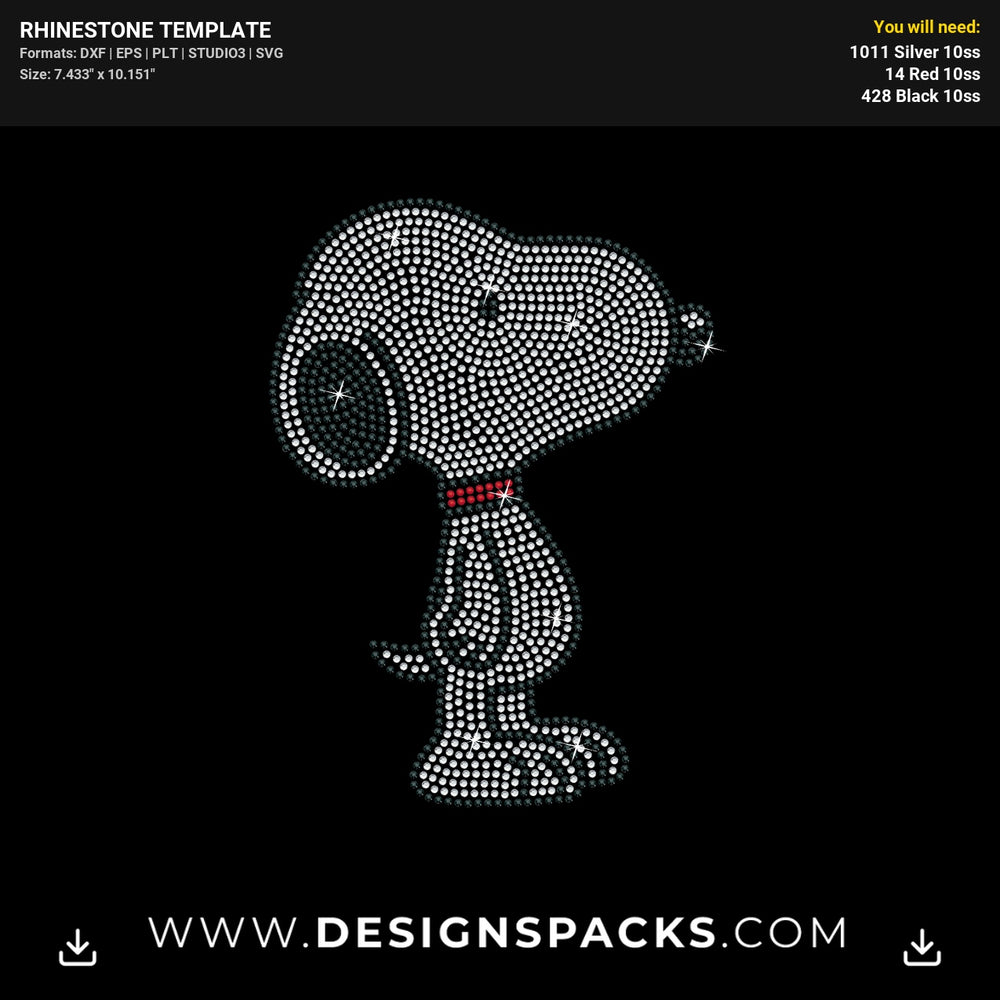 Snoopy Htv Rhinestone Digital Template