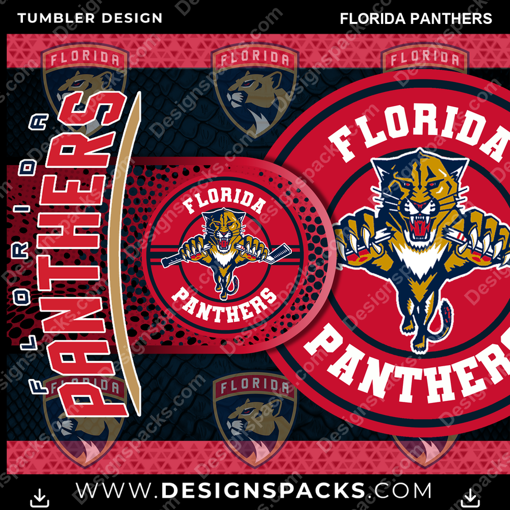 Hockey Hyper Florida Panthers Tumbler Digital Wrap Design