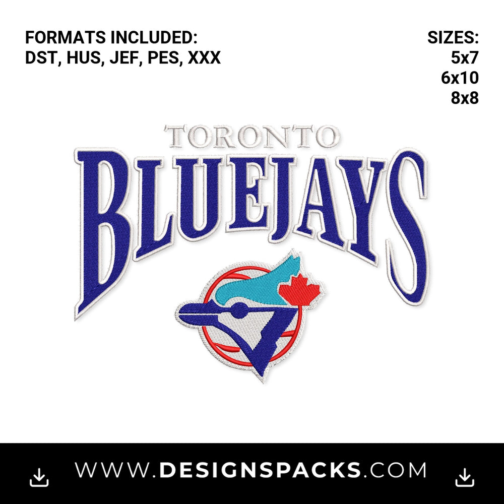 Toronto Blue Jays Baseball Team Logo Embroidery Design - Instant digital download pattern at Designspacks.com