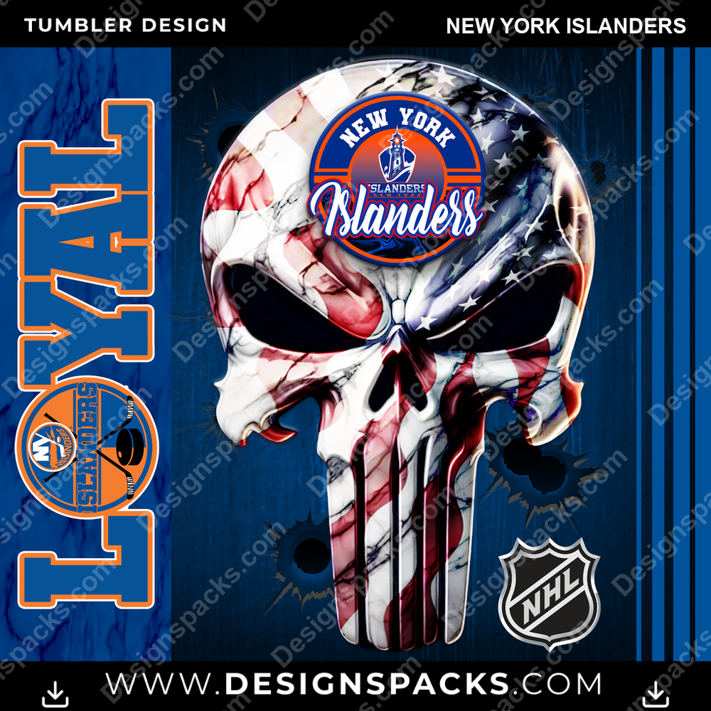 Hockey Loyal New York Islanders Tumbler Digital Wrap Design