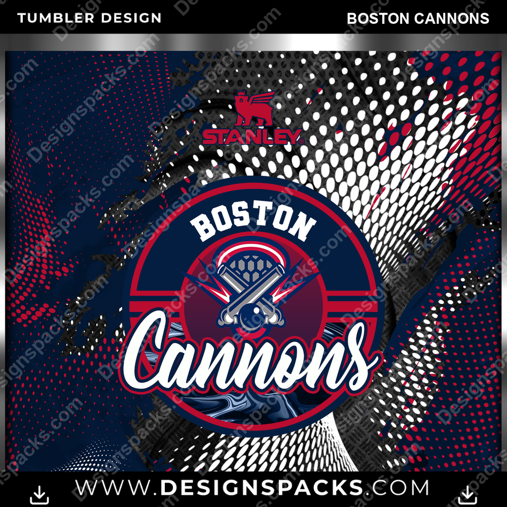 Lacrosse Stanley Boston Cannons Tumbler Digital Wrap Design