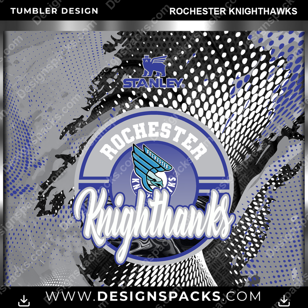 Lacrosse Stanley Rochester Knighthawks Tumbler Digital Wrap Design