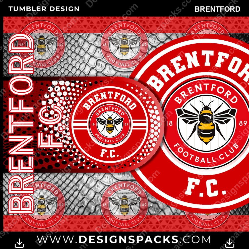 Soccer UK Hyper Brentford Tumbler Digital Wrap Design