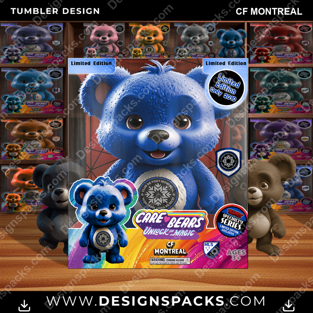 Soccer Care Bear Box CF Montreal Tumbler Digital Wrap Design