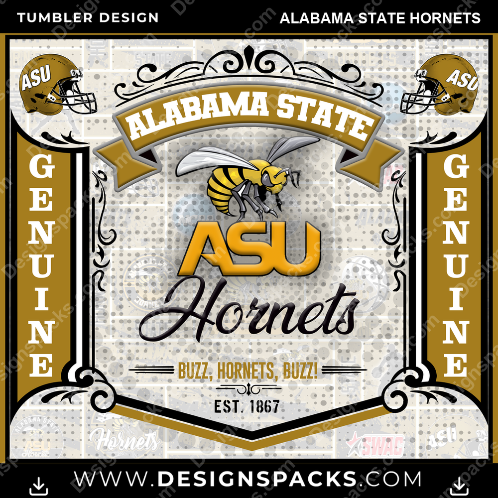 College Sport Bud Alabama State Hornets NCAA College Sport Tumbler Digital Wrap Design Download