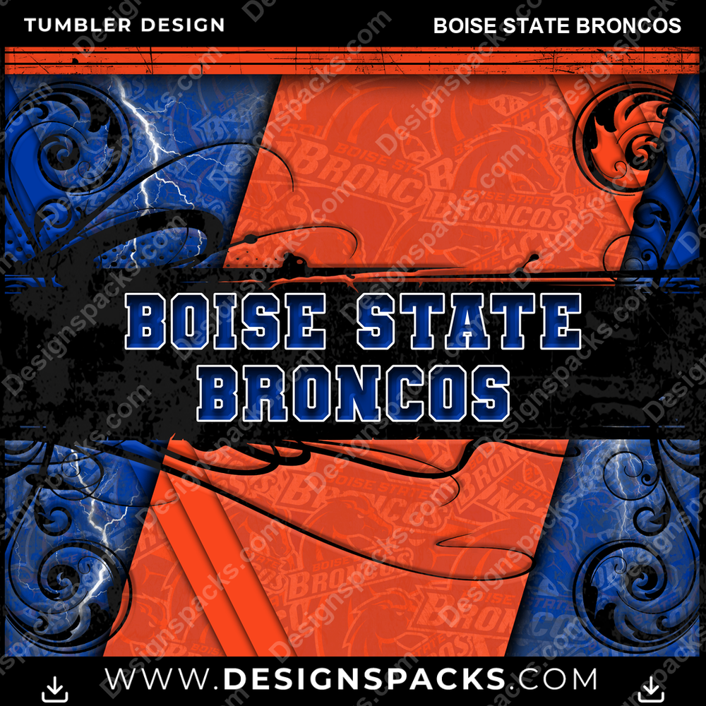 College Sport Elegant Boise State Broncos Tumbler Digital Wrap Design