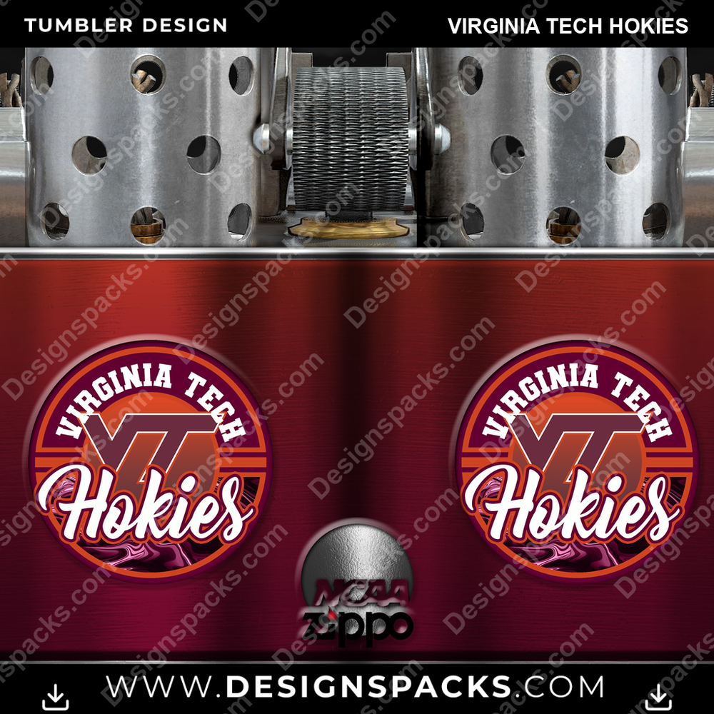 College Sport Zippo Lighter Virginia Tech Hokies Tumbler Digital Wrap Design