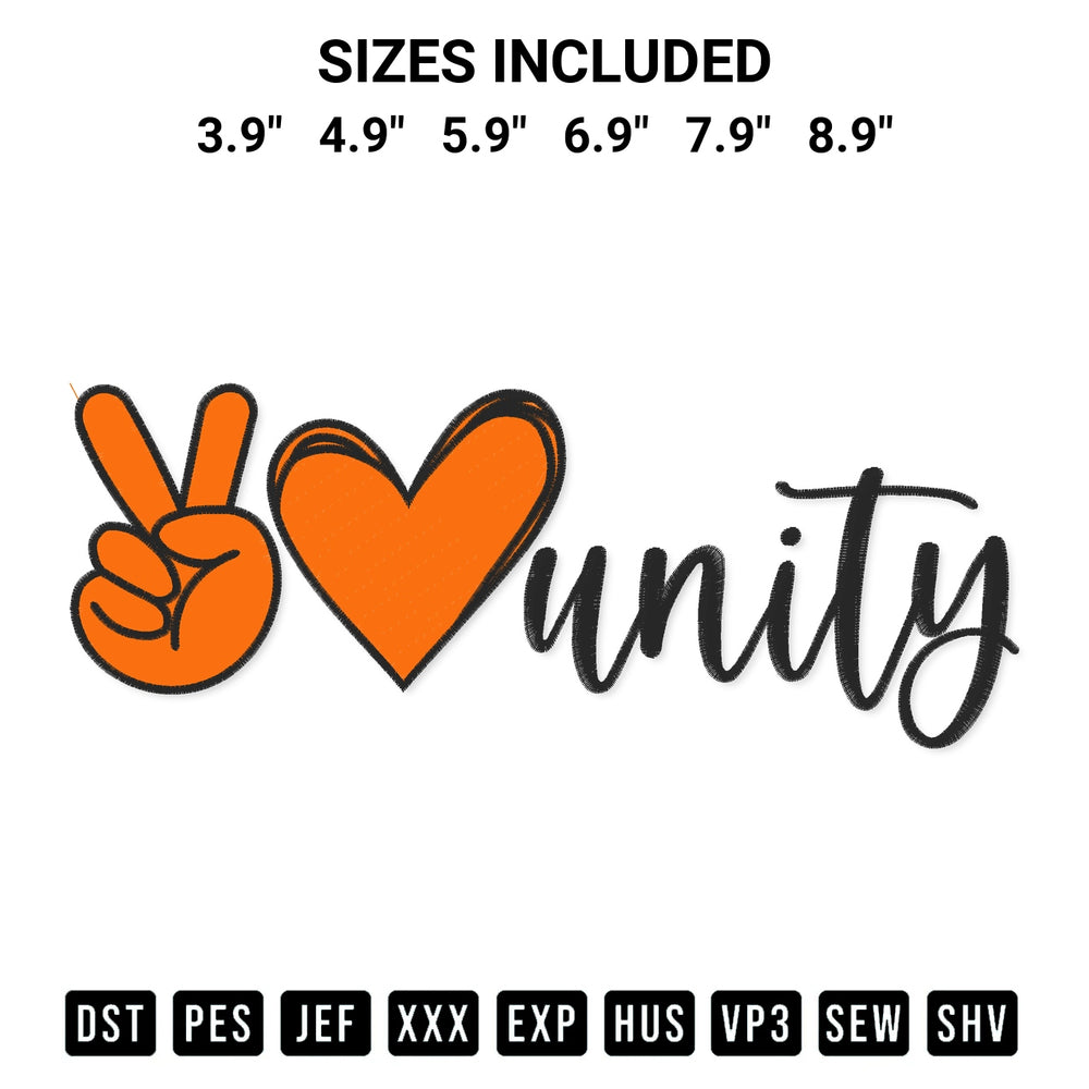 Elevate your next project with our Peace Love Unity Embroidery Design embroidery file. Shop high-quality digital patterns instantly at Designspacks.com. Available sizes: 3.9", 4.9", 5.9", 6.9", 7.9", 8.9".