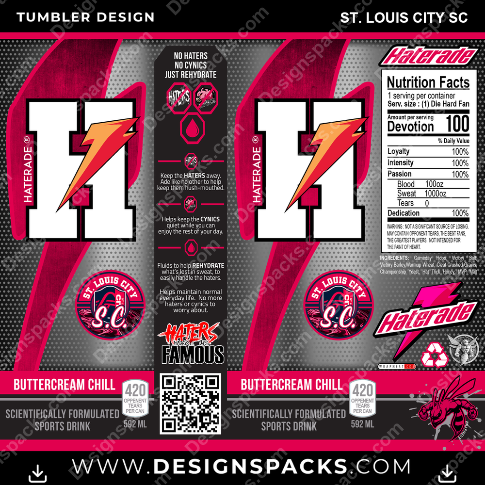 Soccer Haterade St. Louis City SC MLS Soccer Tumbler Digital Wrap Design Download