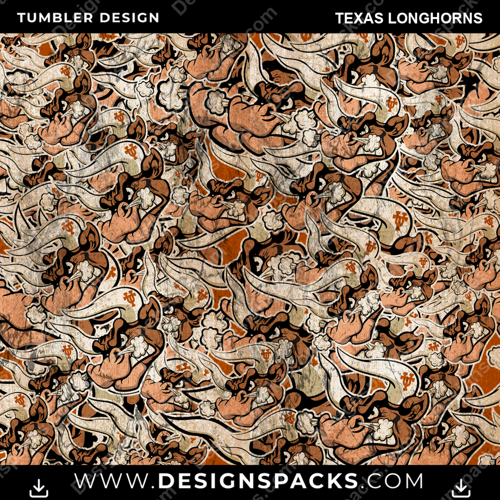 College Sport Logo BG Texas Longhorns NCAA College Sport Tumbler Digital Wrap Design Download