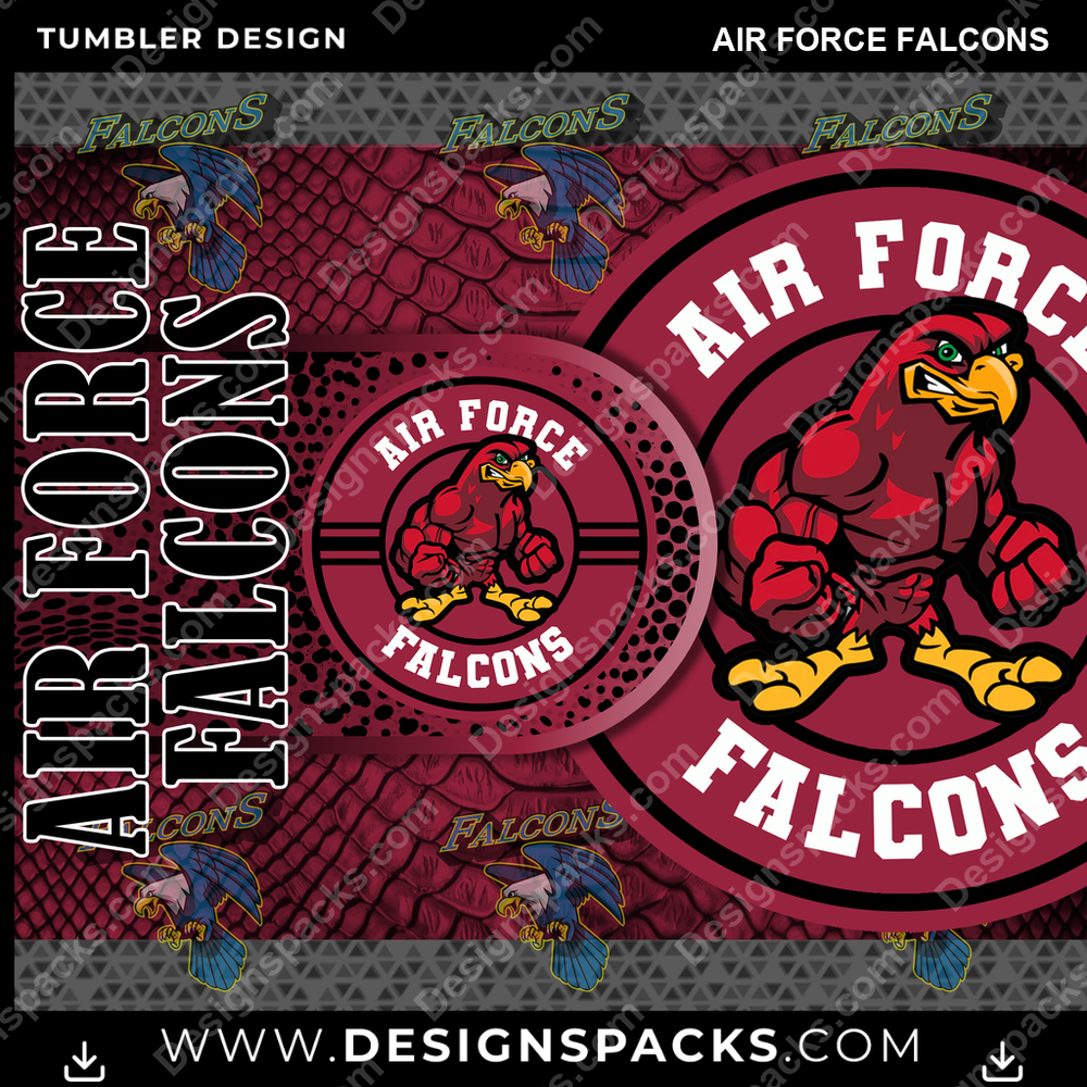 College Sport Hyper Air Force Falcons Tumbler Digital Wrap Design