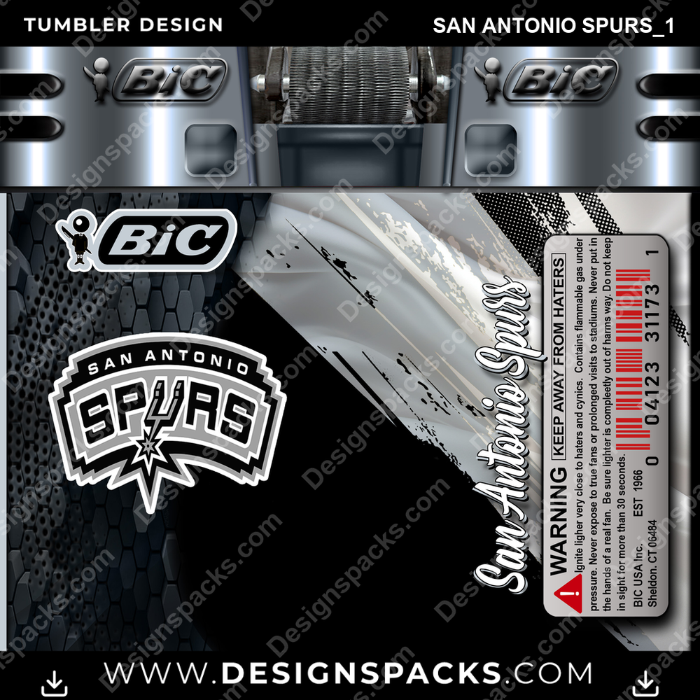 Basketball BIC Lighter San Antonio Spurs_1 Tumbler Digital Wrap Design