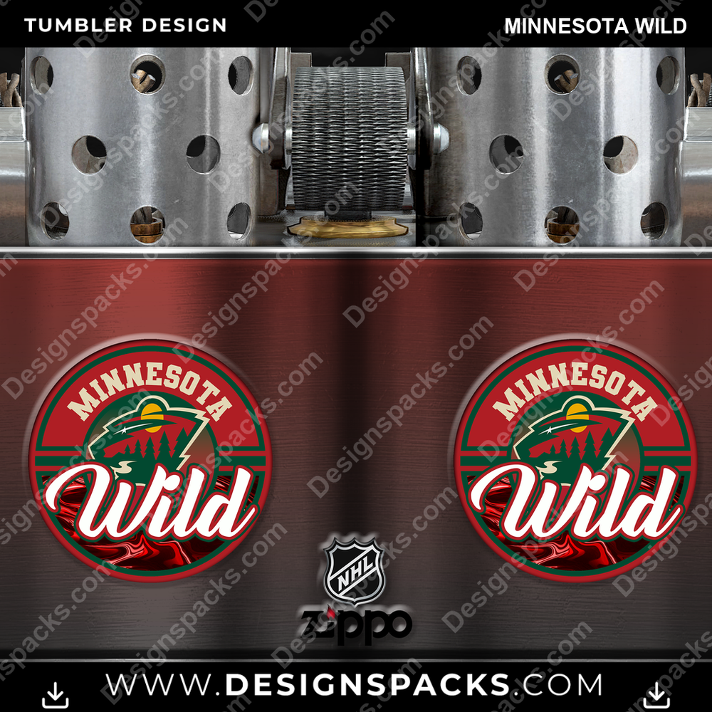 Ice Hockey Zippo Lighter Minnesota Wild NHL Hockey Tumbler Digital Wrap Design Download