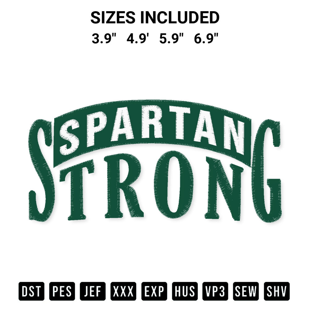 Get the Michigan Strong Spartan Strong Embroidery Design embroidery design for your custom crafts! Premium digitized files available for instant download at Designspacks.com. Available sizes: 3.9", 4.9', 5.9", 6.9".