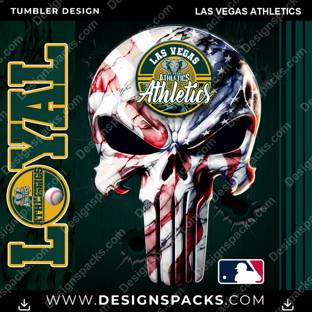 Baseball Loyal Las Vegas Athletics Tumbler Digital Wrap Design