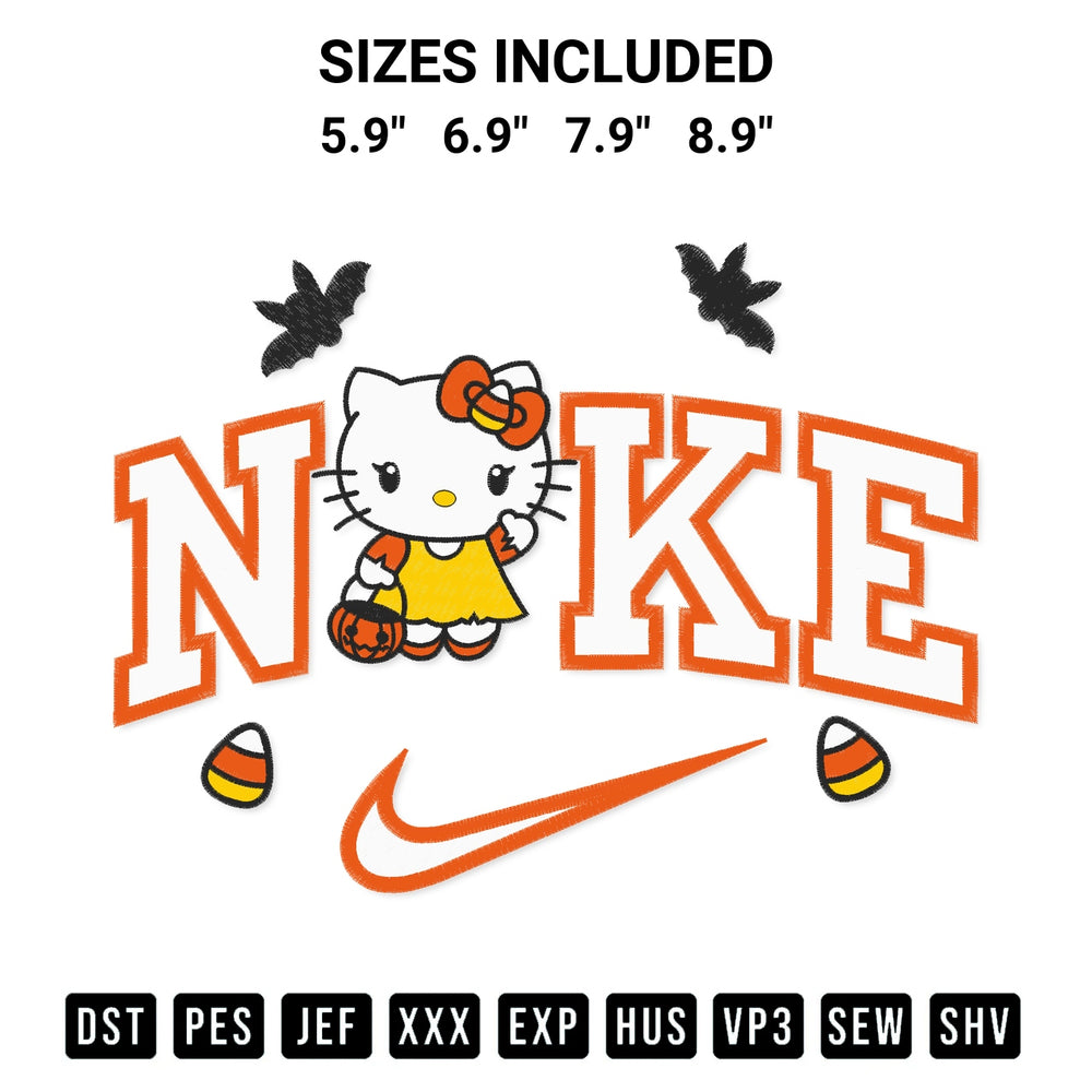 Get the Nike Hello Kitty Candy Corn Embroidery Design embroidery design for your custom crafts! Premium digitized files available for instant download at Designspacks.com. Available sizes: 5.9", 6.9", 7.9", 8.9".