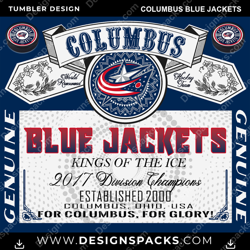 Hockey Budweiser Columbus Blue Jackets Tumbler Digital Wrap Design